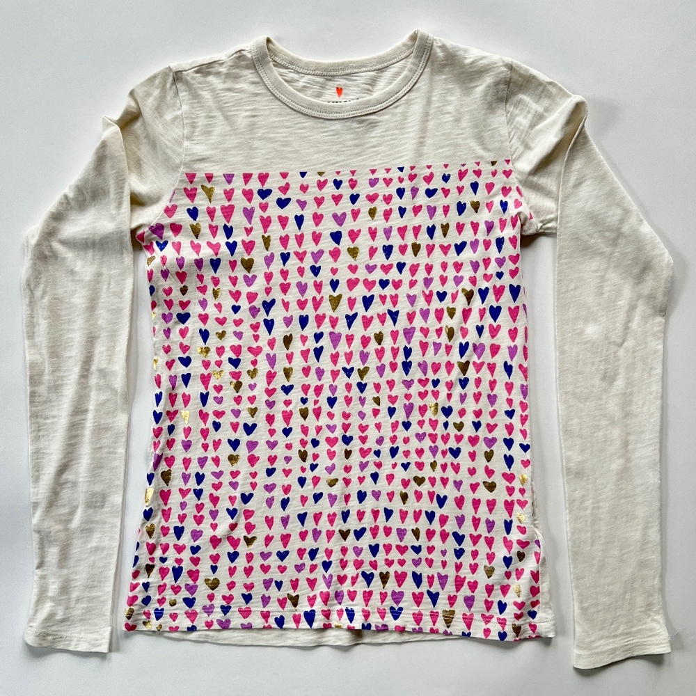 Crewcuts Long Sleeve "Heart" Print Tee-Shirt in Kids XL (12-14)